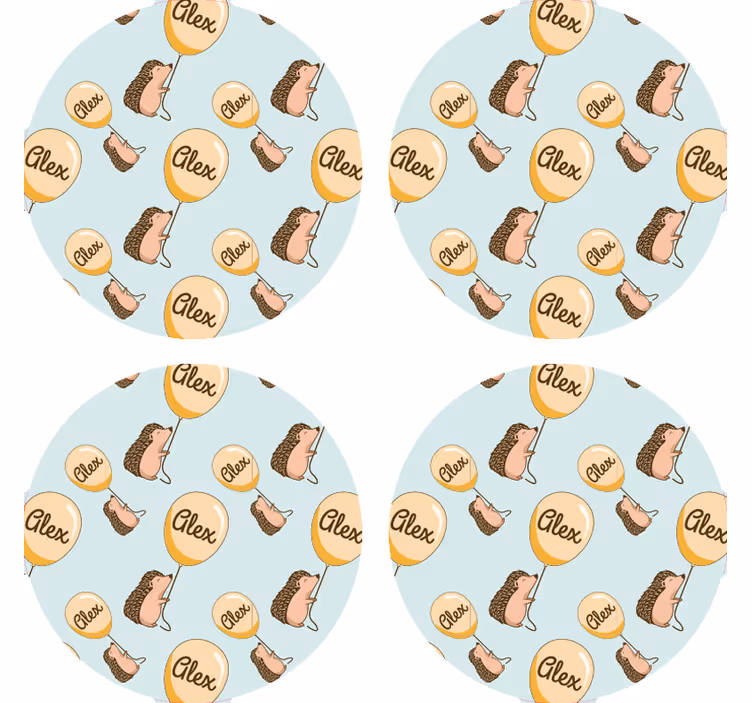 Untersetzer personalisiert mit verspielten igelmustern - TenStickers