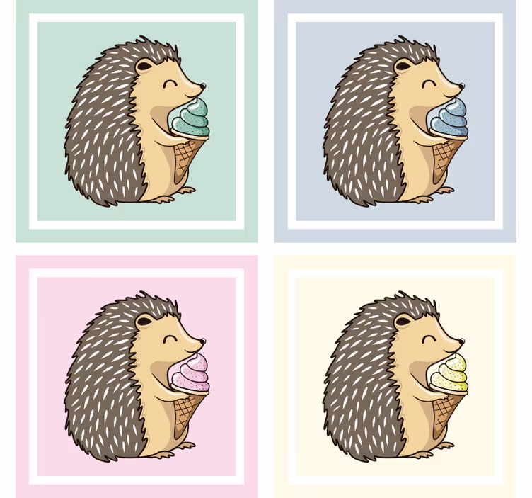 Untersetzer geek igel beim eisessen - TenStickers