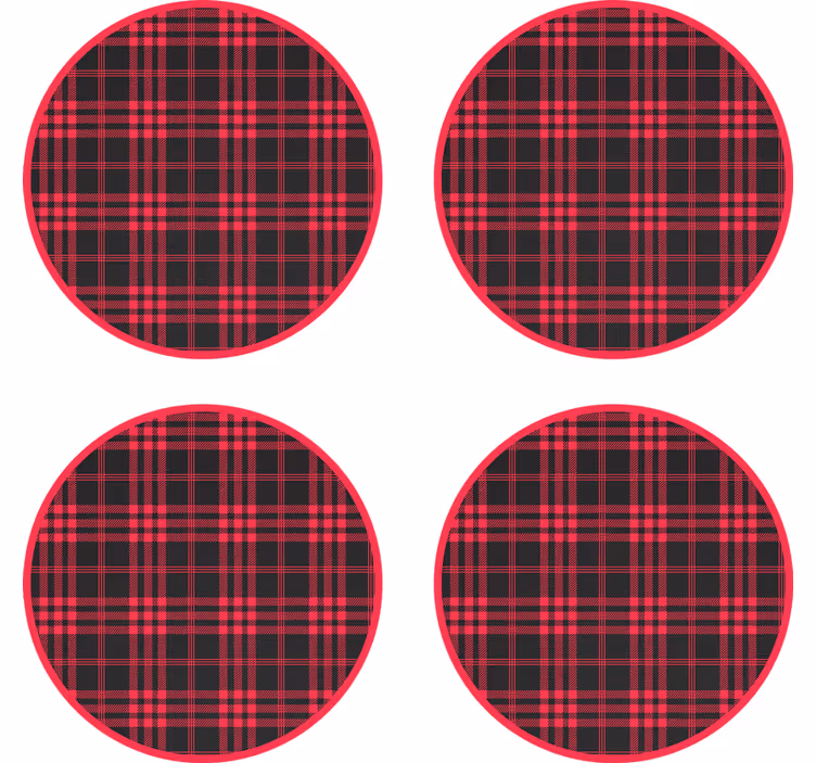 Untersetzer rot schwarz kariertes muster - TenStickers