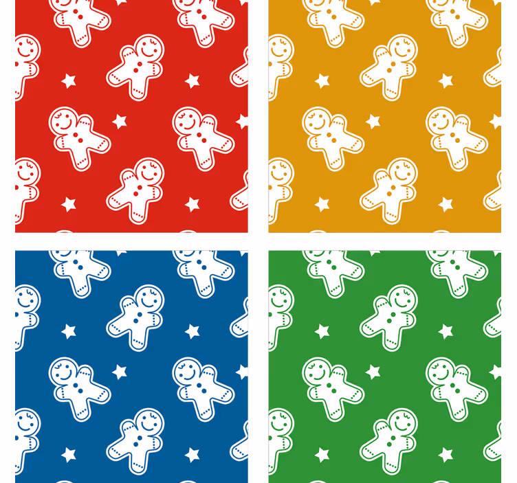 Untersetzer weihnachten lebkuchenfiguren-muster - TenStickers