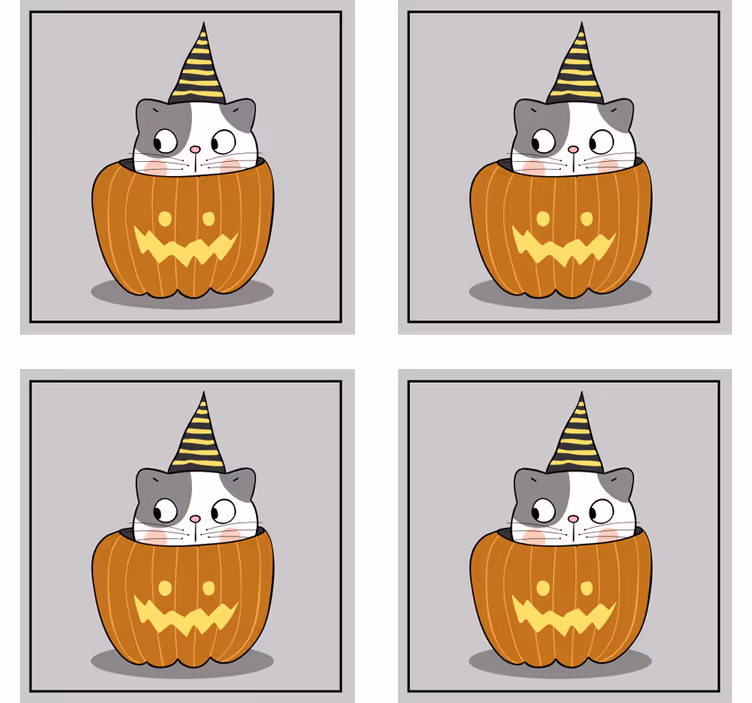 Untersetzer halloween katze im kürbis-hut - TenStickers