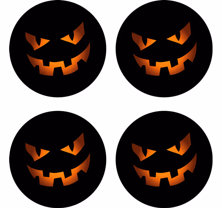 Untersetzer halloween kürbisgesicht set - TenStickers