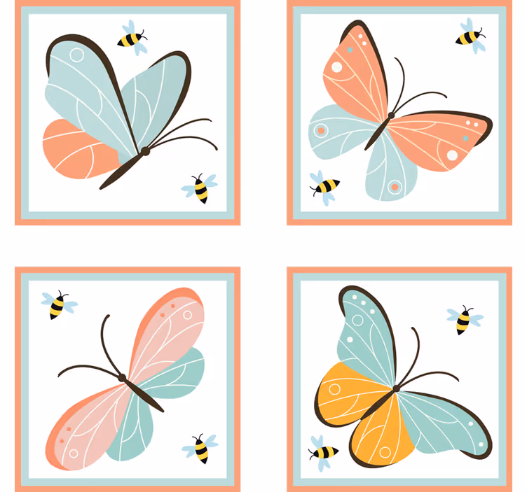 Untersetzer geek mit buntem schmetterlingsmotiv - TenStickers