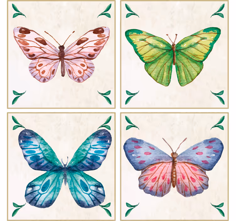 Untersetzer modern mit lebhaftem schmetterlingsdesign - TenStickers