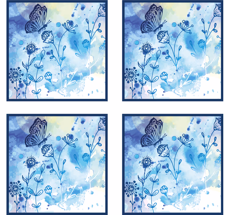 Untersetzer mit floralem aquarellmotiv - TenStickers