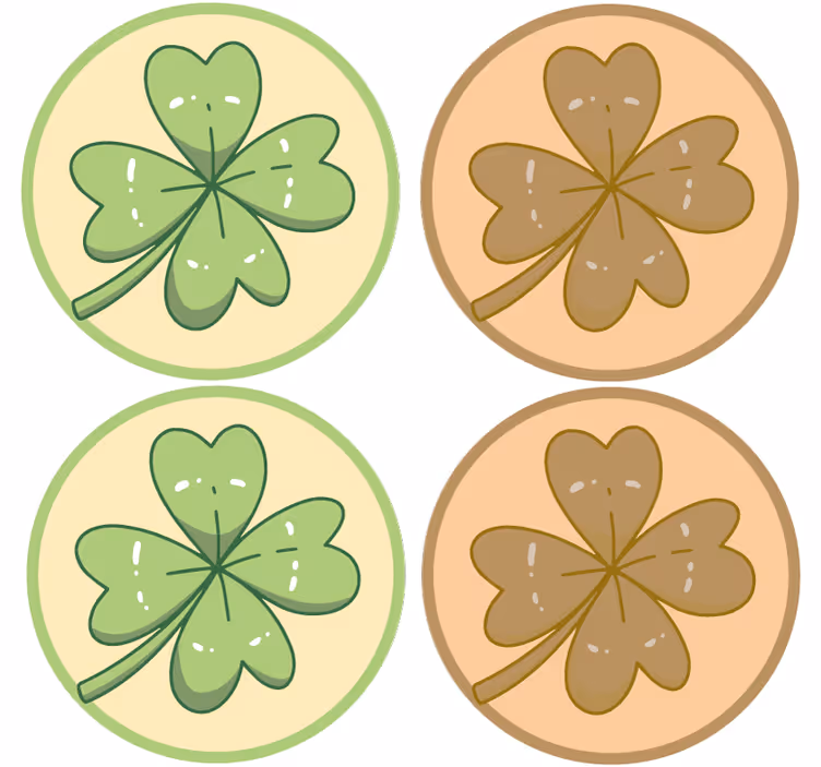 Untersetzer geek mit vierblättrigen kleeblatt-designs - TenStickers
