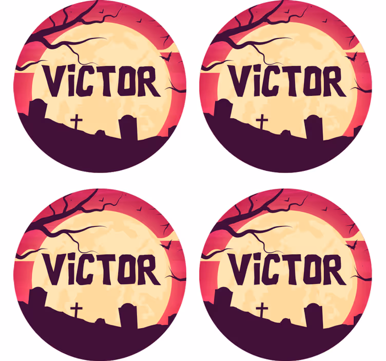 Untersetzer halloween spukige mondszene - TenStickers