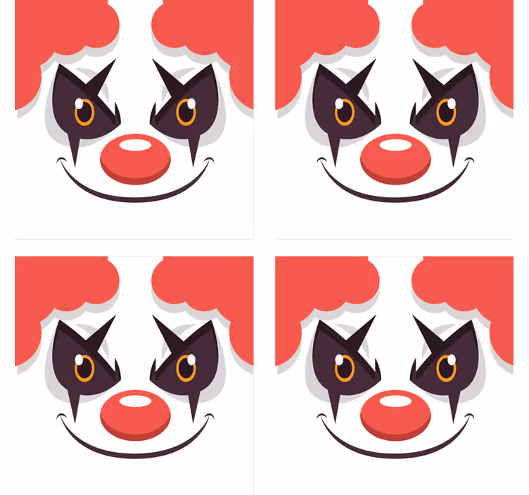 Untersetzer geek mit verspieltem clownsgesicht - TenStickers