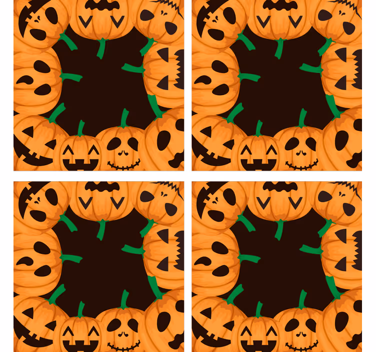 Untersetzer halloween mit lächelnden kürbisgesichtern - TenStickers