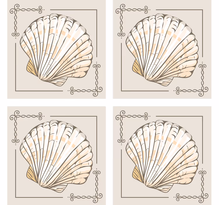 Vintage untersetzer mit elegantem muschelmotiv - TenStickers