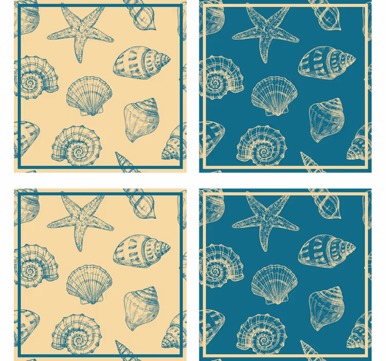 Untersetzer mit muschelmotiv elementen - TenStickers