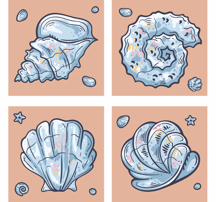 Untersetzer modern mit muschel inspirierten motiven - TenStickers