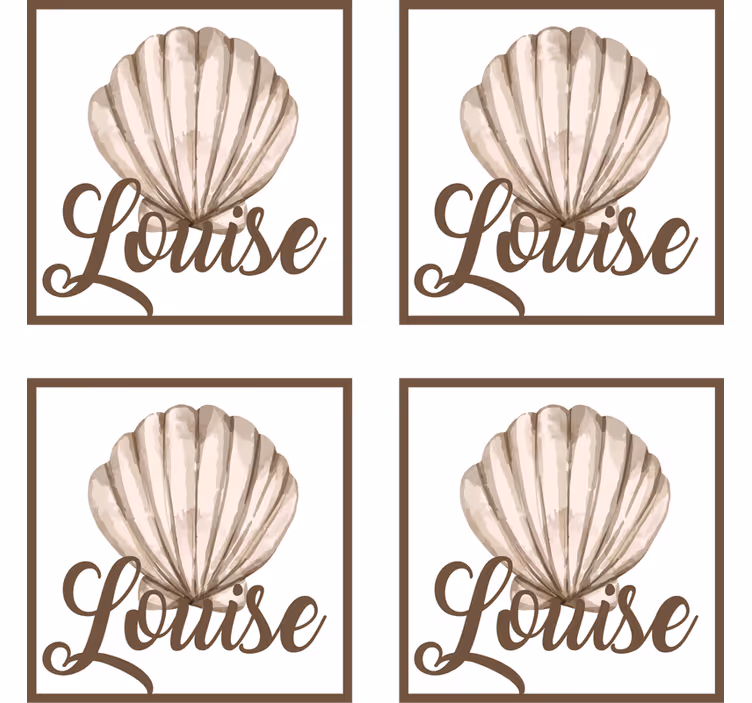 Untersetzer personalisiert muschel mit wunschname - TenStickers