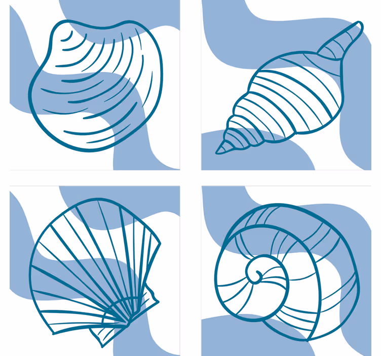 Untersetzer geek mit stilisierten muschelillustrationen - TenStickers
