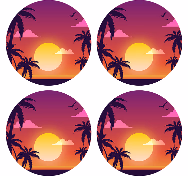 Untersetzer geek mit tropischem sonnenuntergangs-motiv - TenStickers