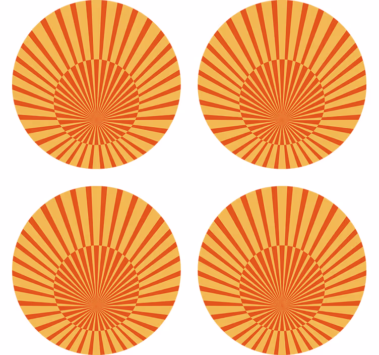 Untersetzer mit strahlendem sonnenstrahlen-muster - TenStickers