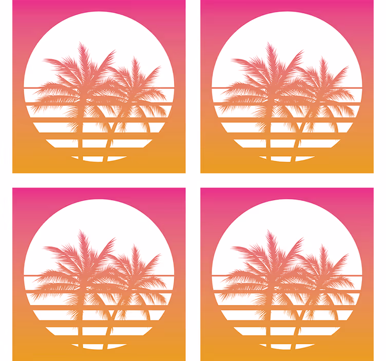 Untersetzer geek tropische sonnenuntergang silhouette - TenStickers