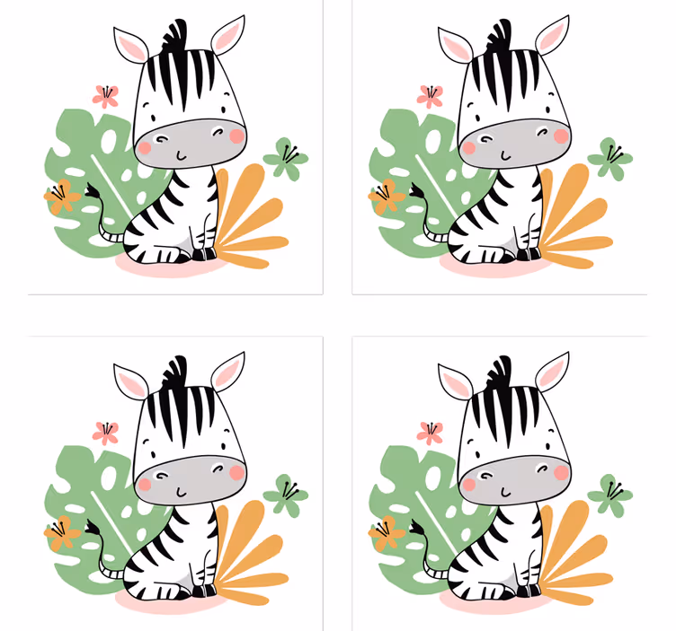 Untersetzer geek mit niedlichem zebra charakter - TenStickers