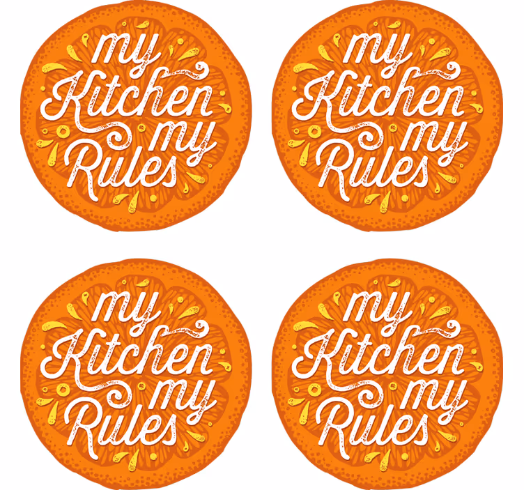 Bierdeckel mit kücheregeln text - TenStickers