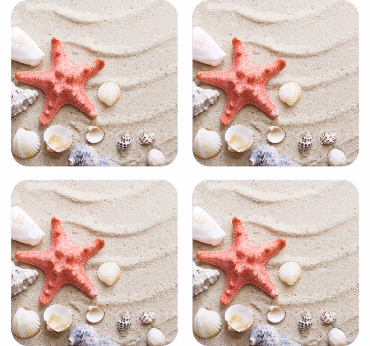 Untersetzer modern mit seestern und muschelmotiv - TenStickers