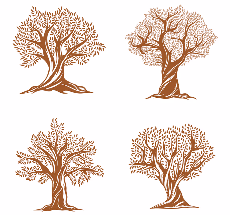 Bierdeckel mit filigranen baum-silhouetten - TenStickers