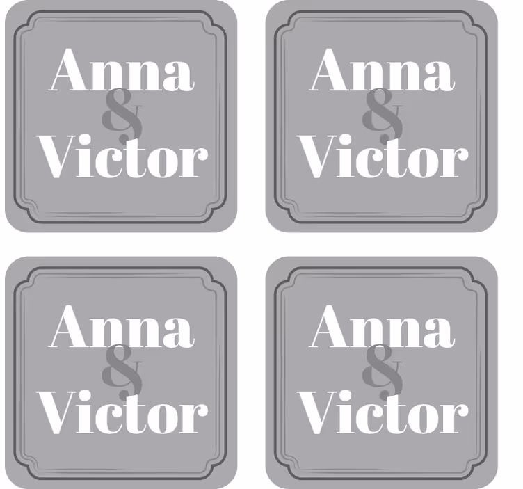 Bierdeckel hochzeit mit individuellen initialen - TenStickers