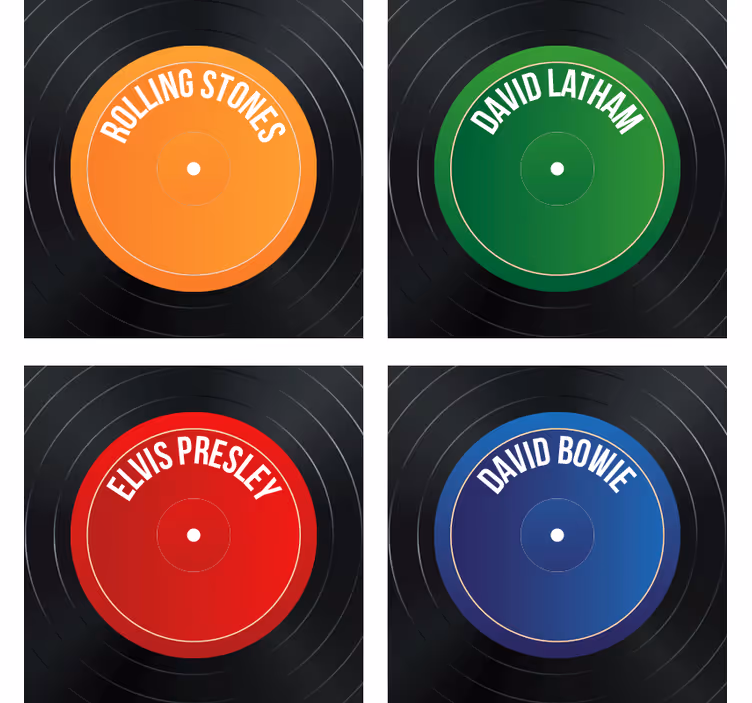 Untersetzer geek vinyl plattensammler labels - TenStickers
