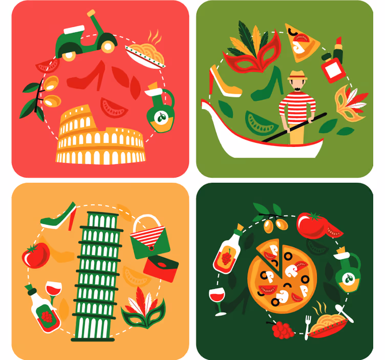 Untersetzer geek italienische genussreise - TenStickers