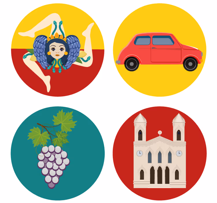 Untersetzer modern sicilianische mythologie trauben - TenStickers