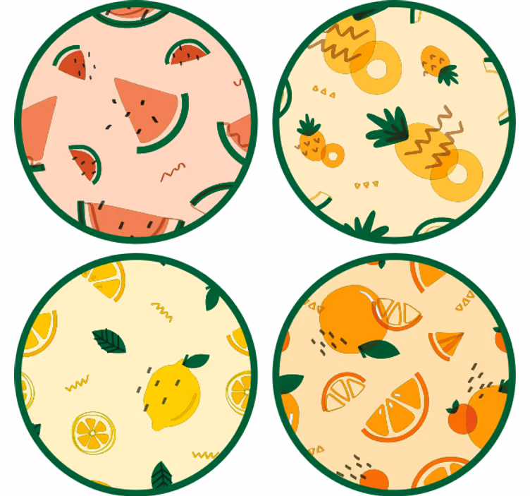 Untersetzer geek mit tropischen fruchtmustern - TenStickers