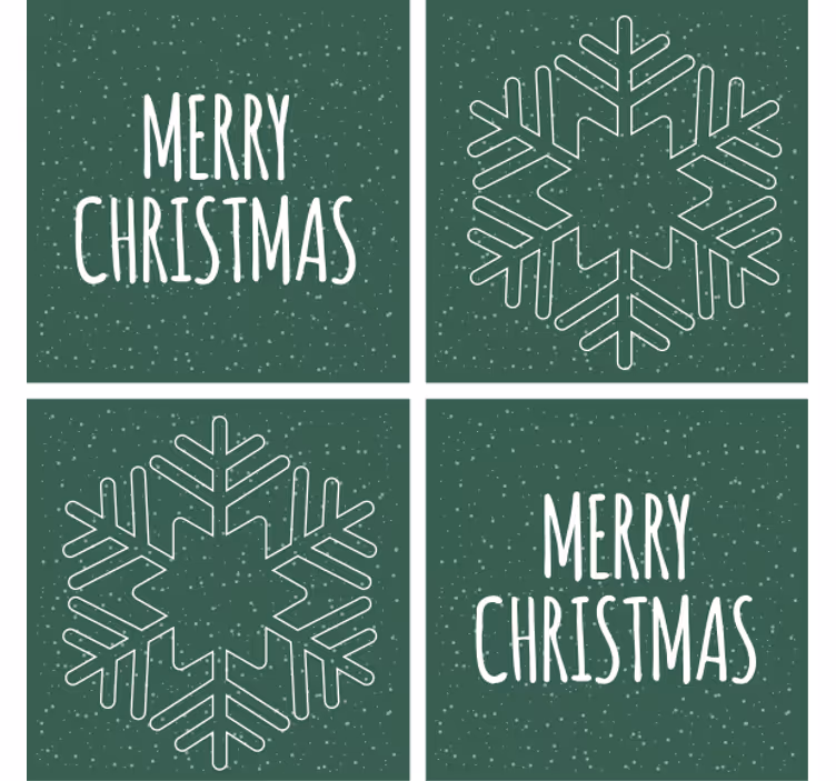 Untersetzer weihnachten mit festlichem schneeflockenmotiv - TenStickers
