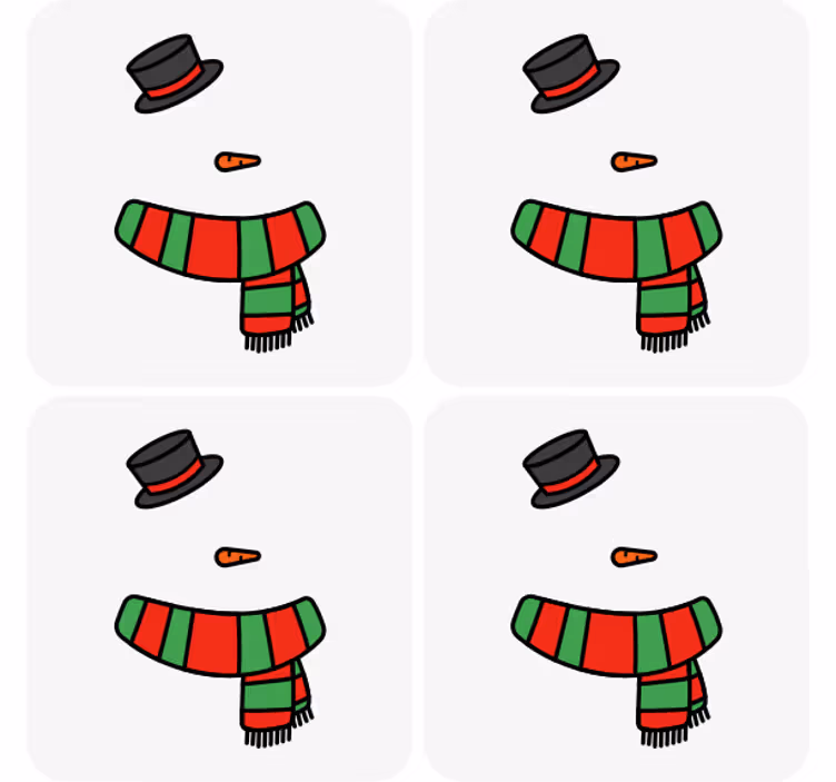 Untersetzer weihnachten schneemann zubehörset - TenStickers
