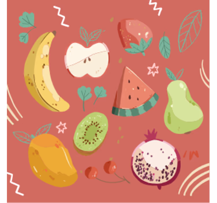 Untersetzer modern bunte obstarrangements - TenStickers