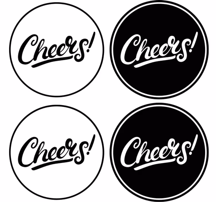Bierdeckel mit stilvoller cheers typografie - TenStickers