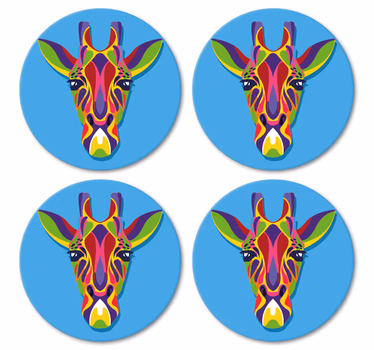Untersetzer Modern Mehrfarbige giraffenmalerei - TenStickers