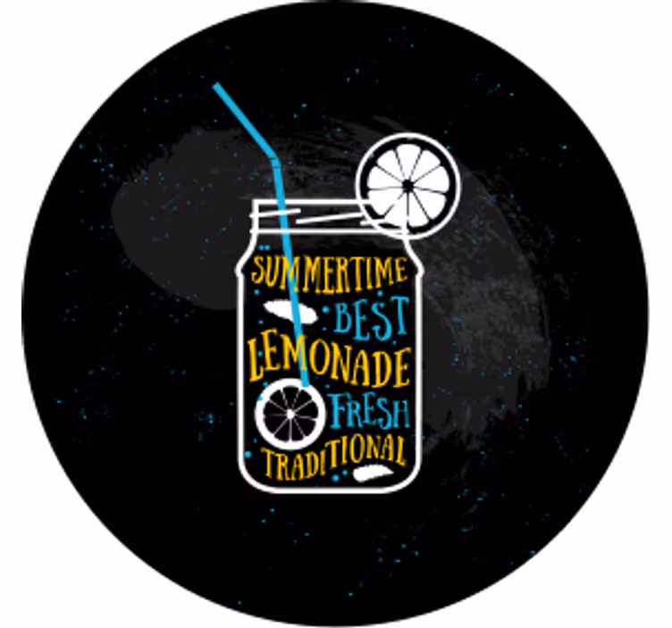 Untersetzer modern erfrischendes limonadeglas - TenStickers