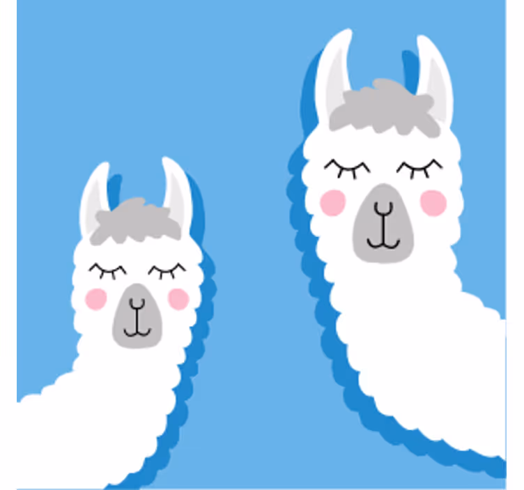 Untersetzer geek mit verspielten llama figuren - TenStickers
