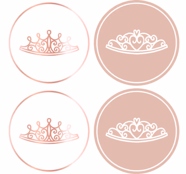 Untersetzer modern mit eleganten tiara-icons - TenStickers
