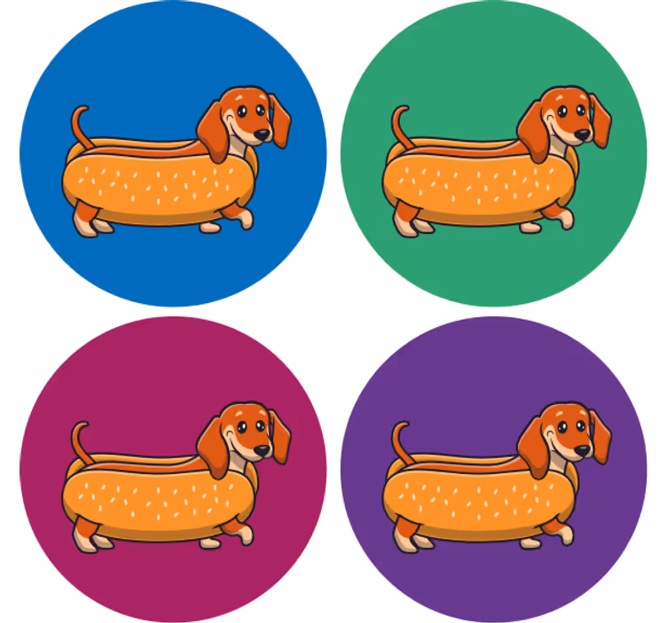 Untersetzer geek spielender dackel - TenStickers