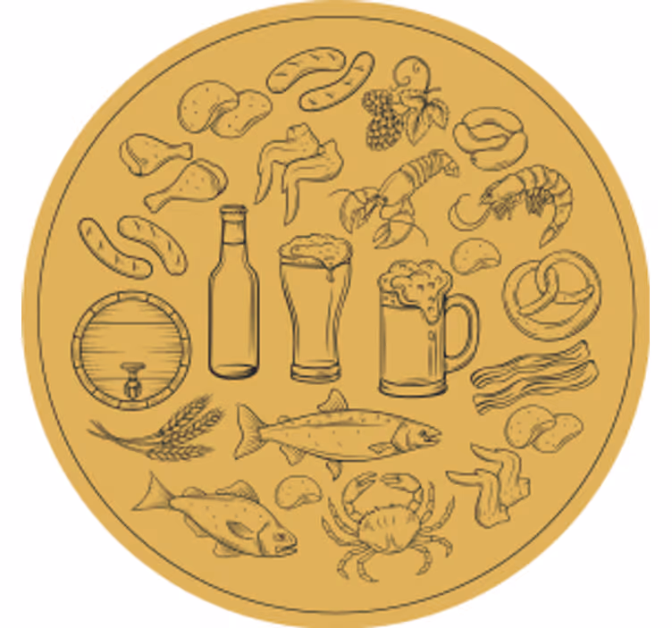 Bierdeckel mit essens- und getränkesymbolen - TenStickers