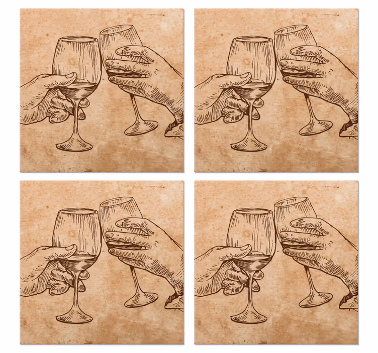 Bierdeckel mit handgezeichneten gläsern cheers - TenStickers