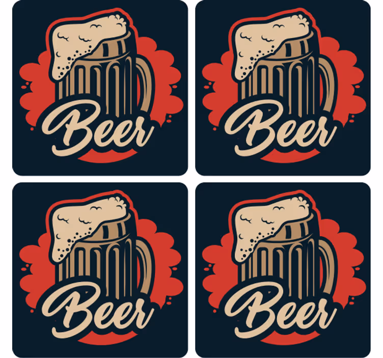 Bierdeckel mit schaumiger krug-illustration - TenStickers