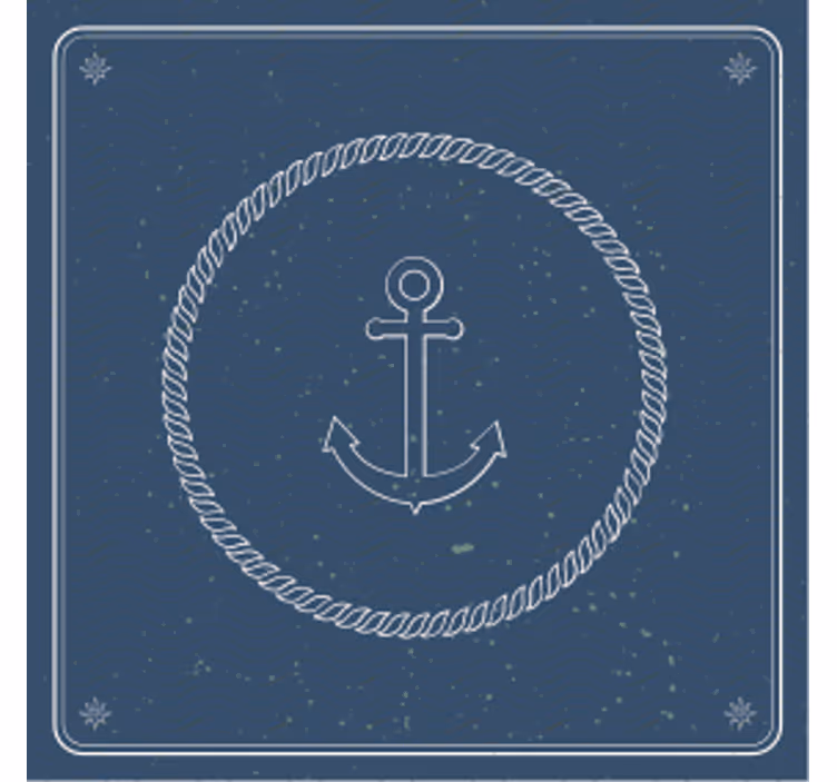 Vintage untersetzer mit anker und seil - TenStickers