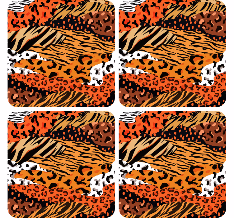 Untersetzer mit wilden tiermustern - TenStickers