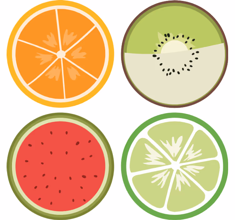 Untersetzer modern citrusfrüchte scheiben - TenStickers