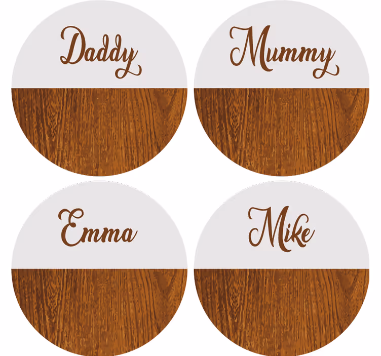 Untersetzer personalisiert Holzmarmor - TenStickers