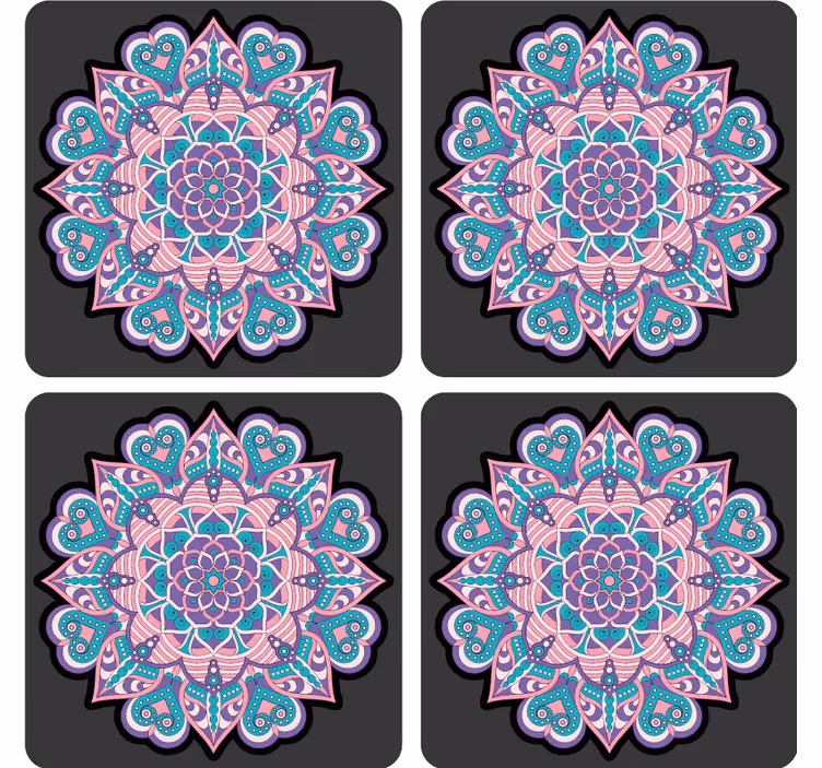 Untersetzer geek buntes herz mandala - TenStickers