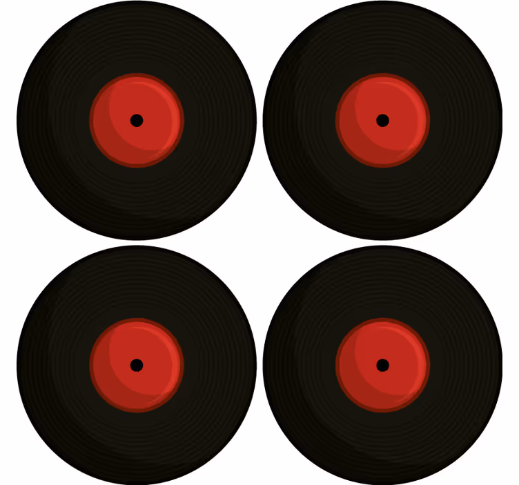 Vintage untersetzer im retro vinyl schallplatten design - TenStickers