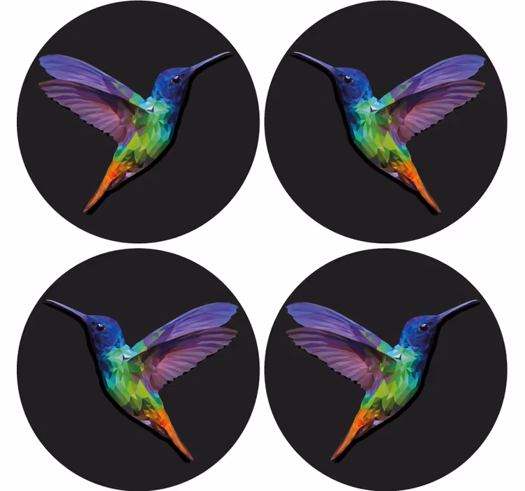 Untersetzer geek mit buntem kolibri-motiv - TenStickers