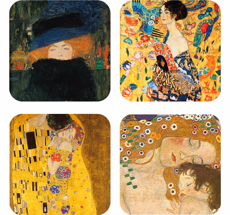 Vintage untersetzer mit klassischen kunstporträts - TenStickers